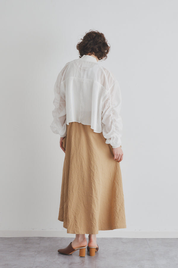 Clean sheer blouson -White- – Muel Chic