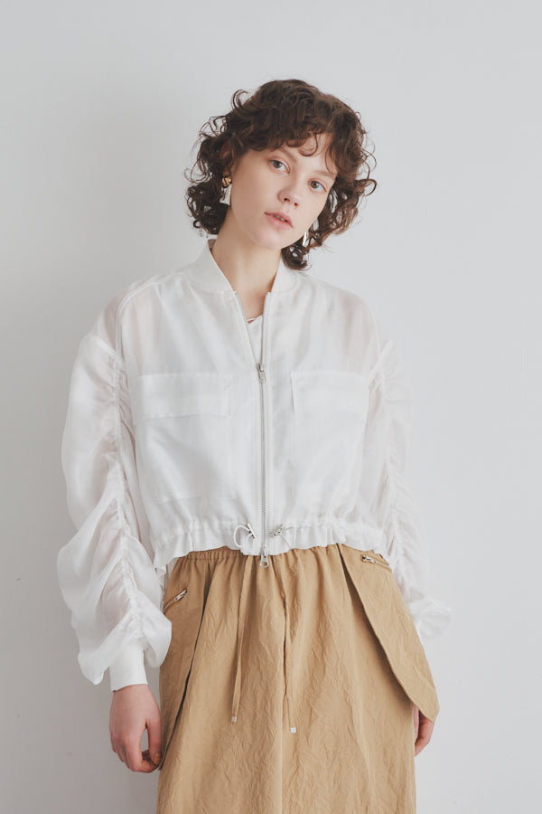 【clore＋】Airy Soft-Sheer Blouson ホワイト Clore + クロレ Airy Soft-Sheer Blouson - メルカリ