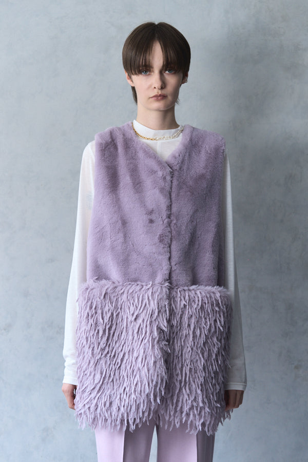 【Pre-order】<br>Foster fur vest  -Lavender-
