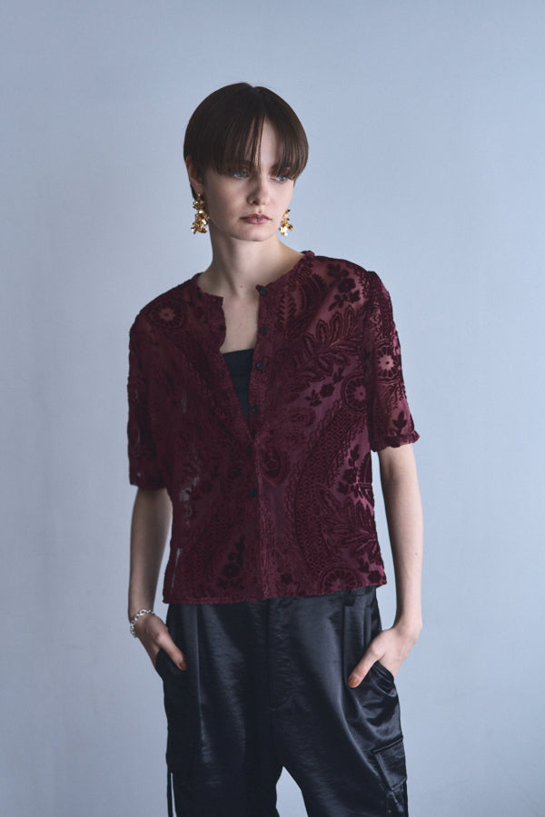 Leaf sheer cardigan  -4colors-