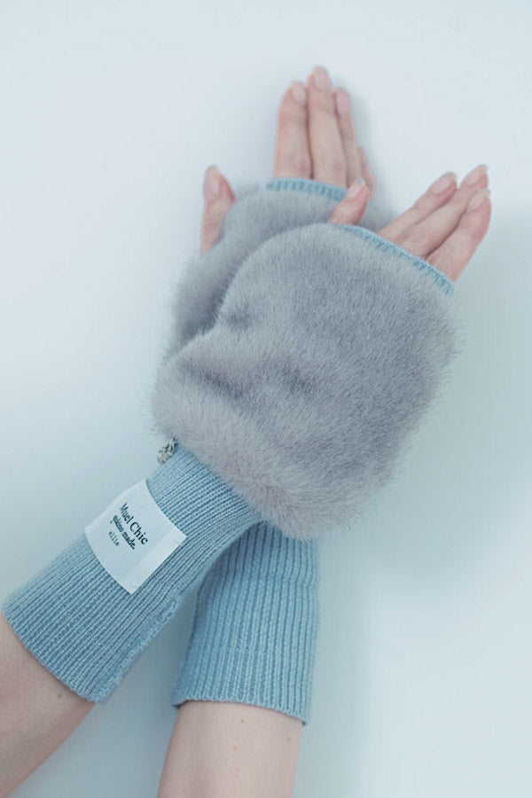 Pre-order【yukino×ellie Collaboration】Fluffy fur globe  -Gray-