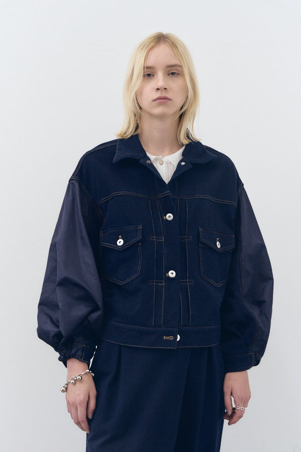 【Pre-order】 Nove sweat denim jacket -Indigo-