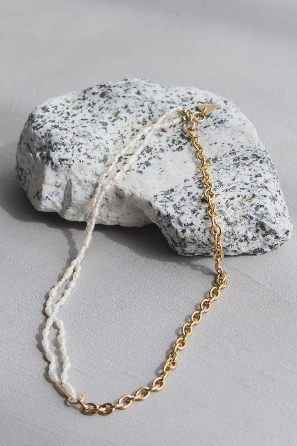 Sunris gold necklace -Gold-