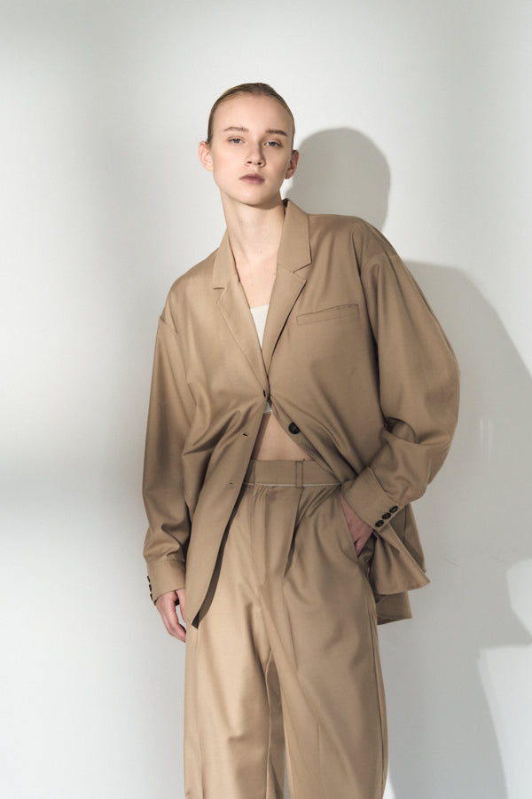 【Pre-order】Roti tailored shirt jacket  -Beige-