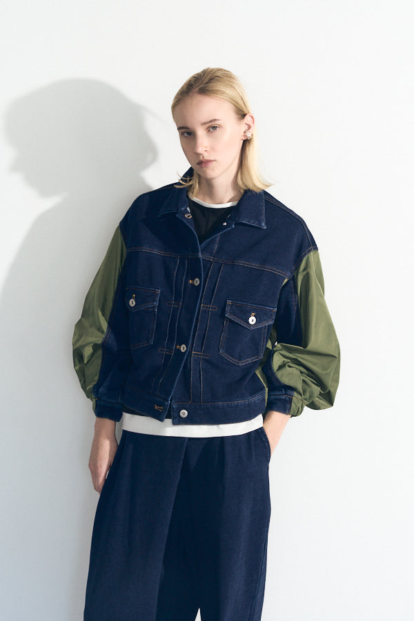 【Pre-order】 Nove sweat denim jacket -Blue-