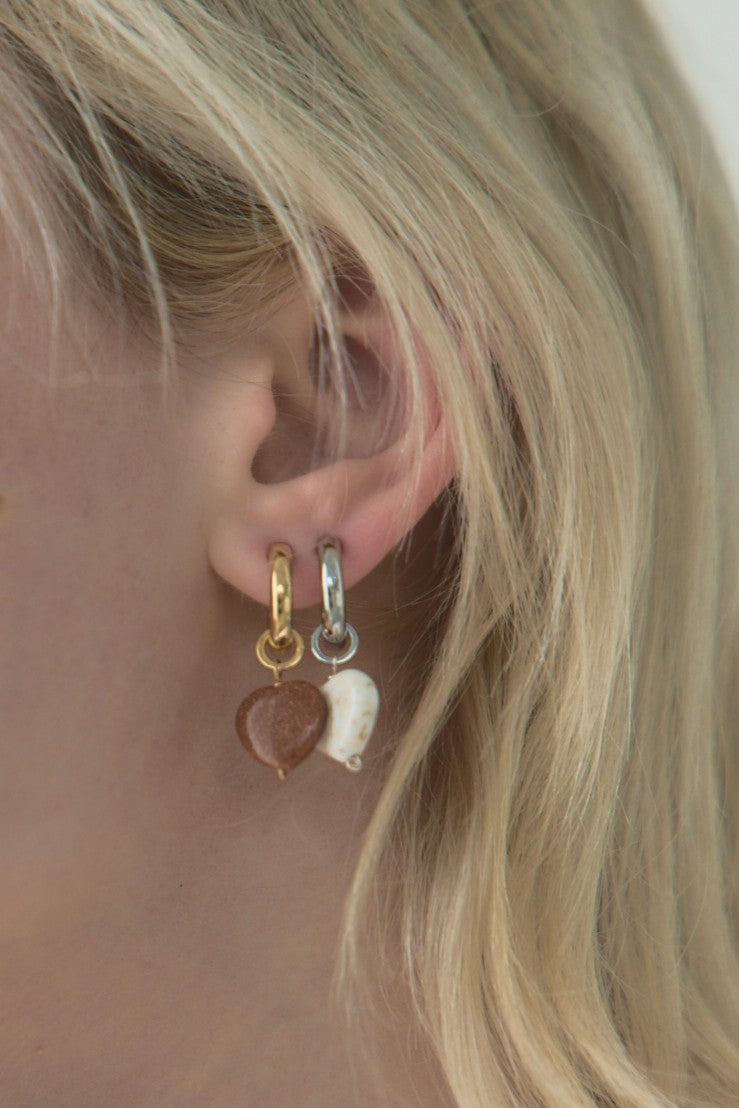 Clive heart earrings -Silver/Gold- 2colors – Muel Chic