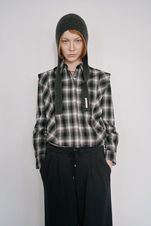 Niger check shirt  -Black-