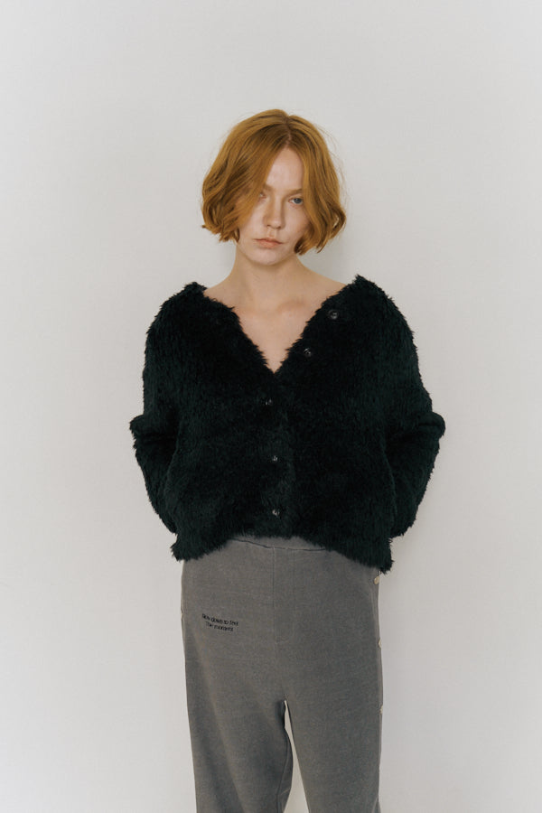 Malta knit cardigan   -Black-