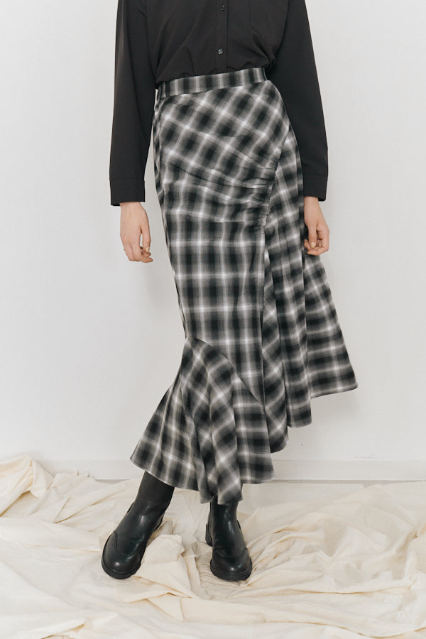 Niger check skirt   -3colors-