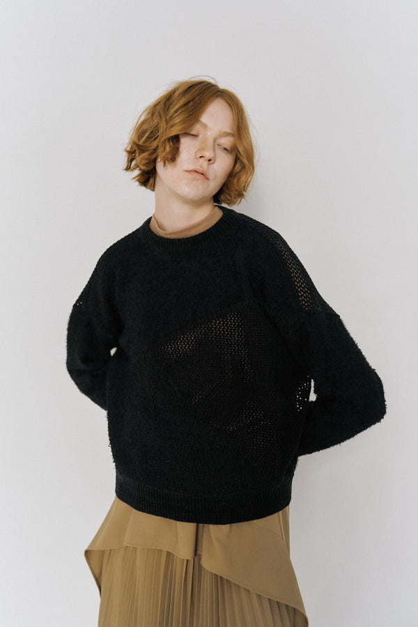 Port panel knit   -Black-