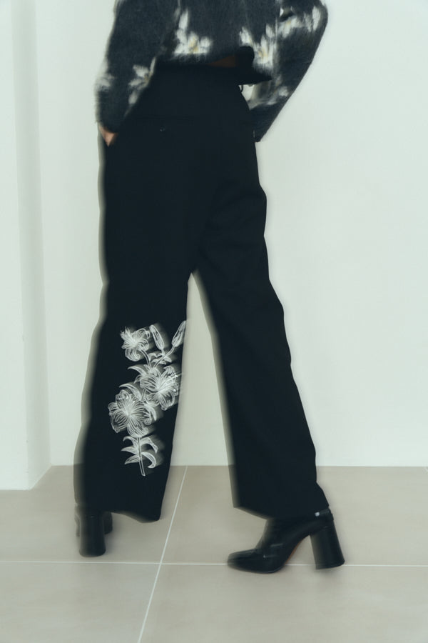 Lily embroidery pants  -Black- 　S/M 2Size