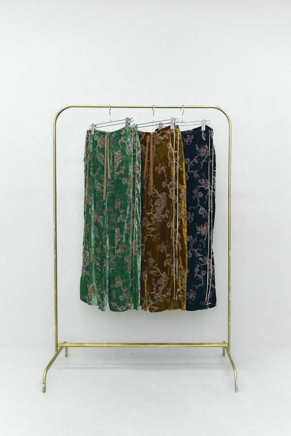Flower Jersey pants -Forest green/Dark goldenrod/Black