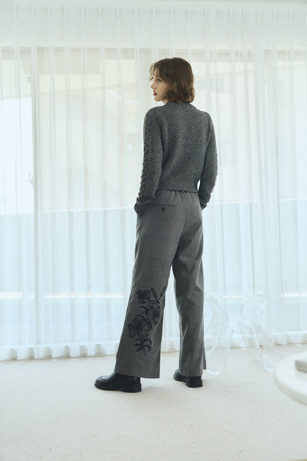 Lily embroidery pants  -Dim gray- 　S/M 2Size