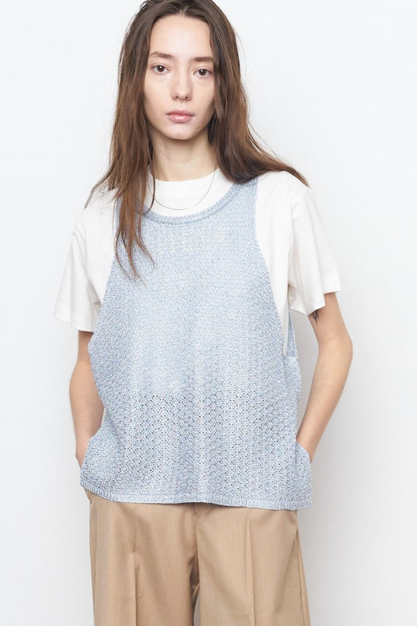 ニット セーター Francie ２way knit vest   フランシー２way ニットベスト レディース Francie 2way knit vest -Silver/Light blue/Black- 3colors
