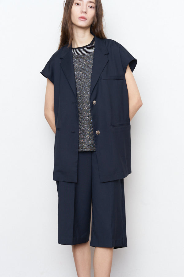 Urith tailored vest -Navy-