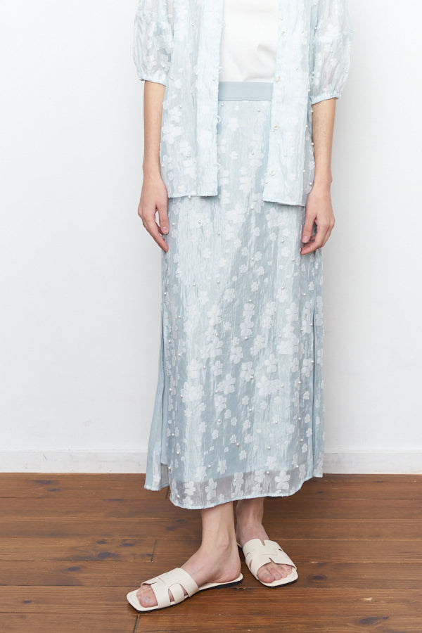 【Pre-order 】Adela pearl skirt -Alice blue-