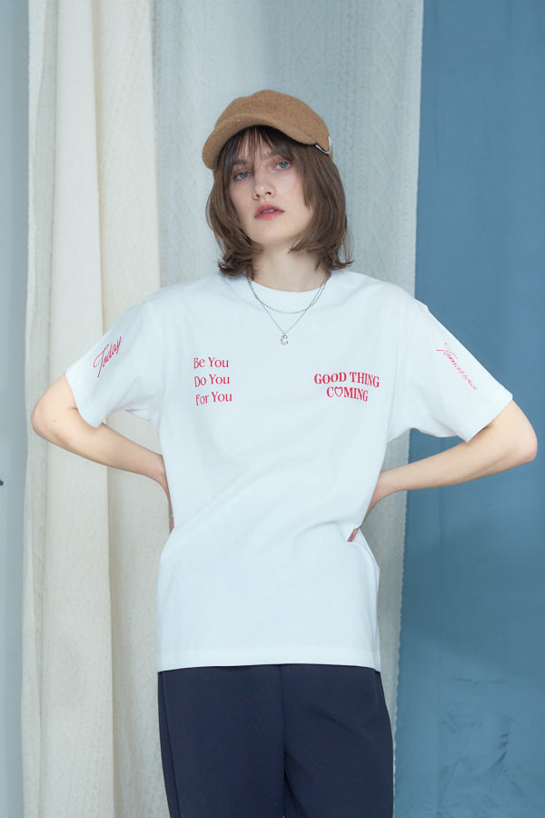 【Pre-order 】Heart T shirt  -White/Light steelblue/Ink Black-  3colors & -F/Mens(XXL)- 2size