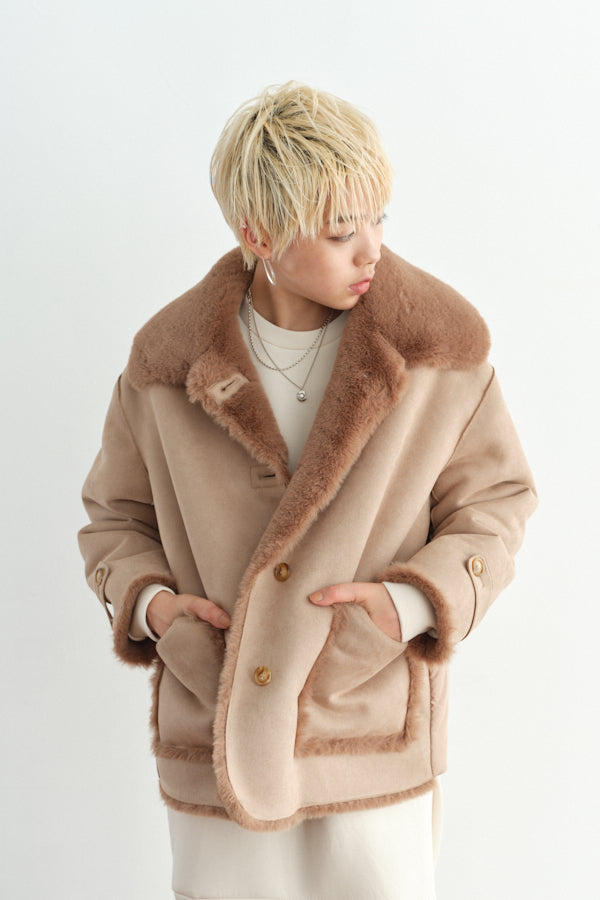 Verny reversible fur coat -Mocha- 4570132012975