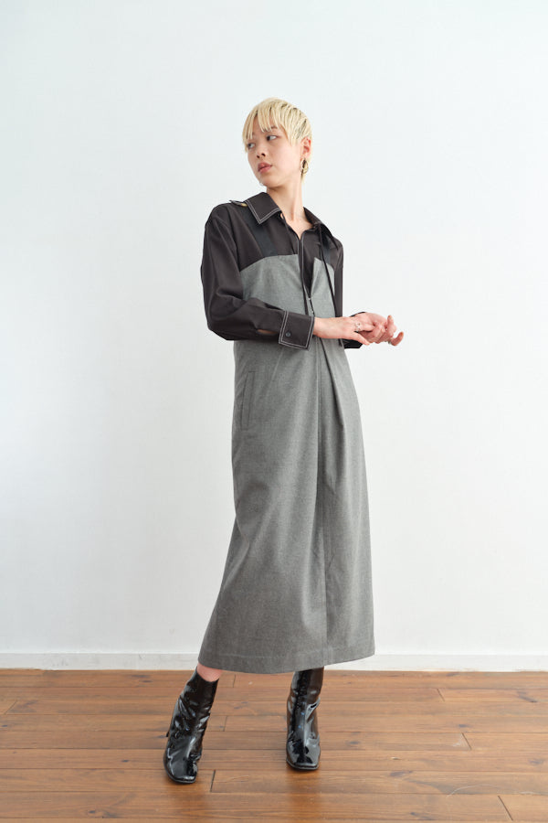 Carol jumper dress -Camel×Black/Gray- 4570132012524