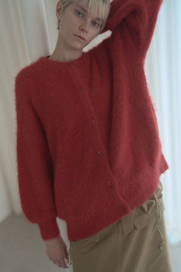 Fairy shaggy cardigan -Red-