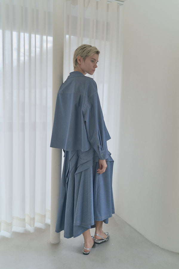 ブラウス シャツ Kelsey soft denim shirt   ケルシーソフトデニムシャツ レディース Muel Chic ブラウス シャツ Kelsey soft denim shirt ケルシー