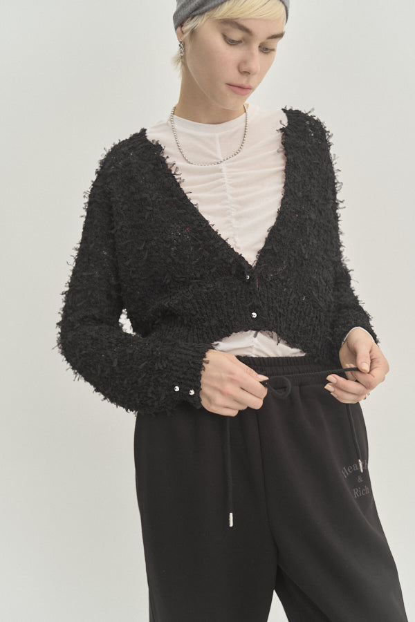 Tawa knit cardigan -Black-