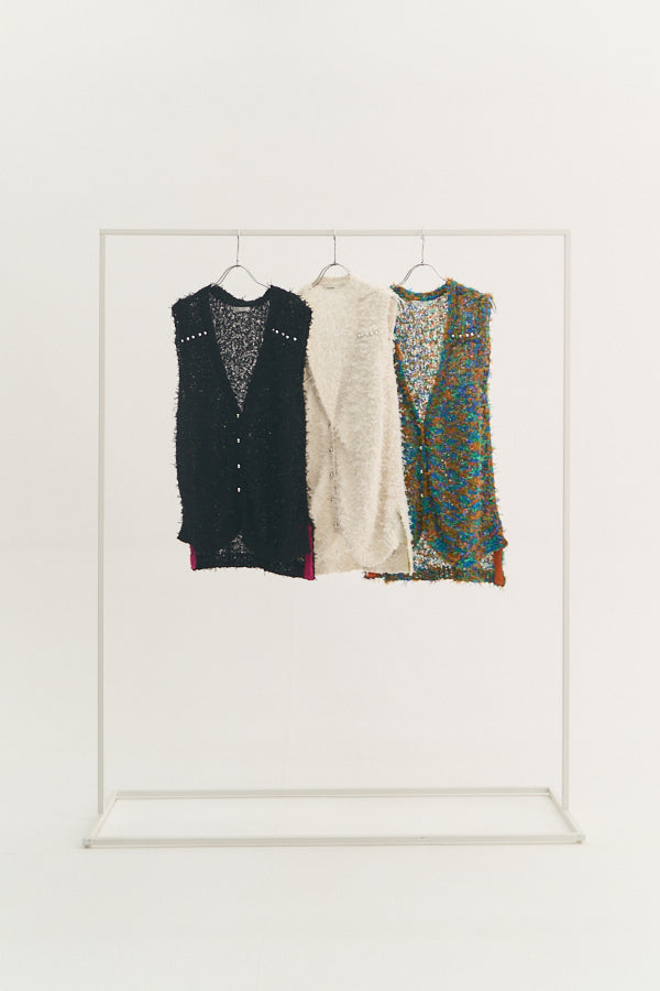 ベスト ジレ Tawa knit long vest  タワニットロングベスト レディース Tawa knit long vest -Mix- – Muel Chic