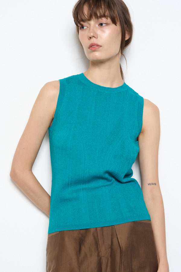 Audy knit tank top  -Dark turquoise- 4570132018557