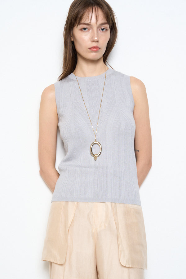 Audy knit tank top  -Ice Gray- 4570132018526