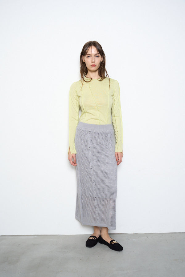 Mill mesh knit skirt  -Ice Gray- 4570132018984